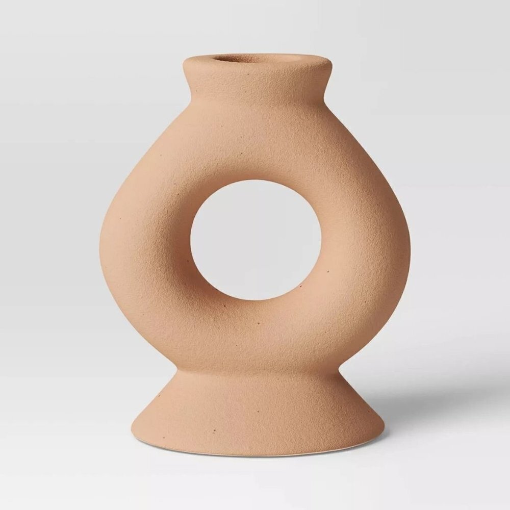 Threshold Short Ceramic Organic Modern‎ Taper Candle Holder